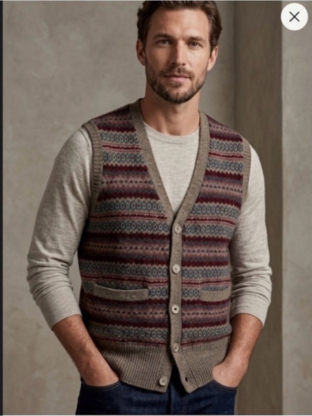 Vintage Gant Rugger 100% Shetland Wool Sweater Vest Unisex Size L